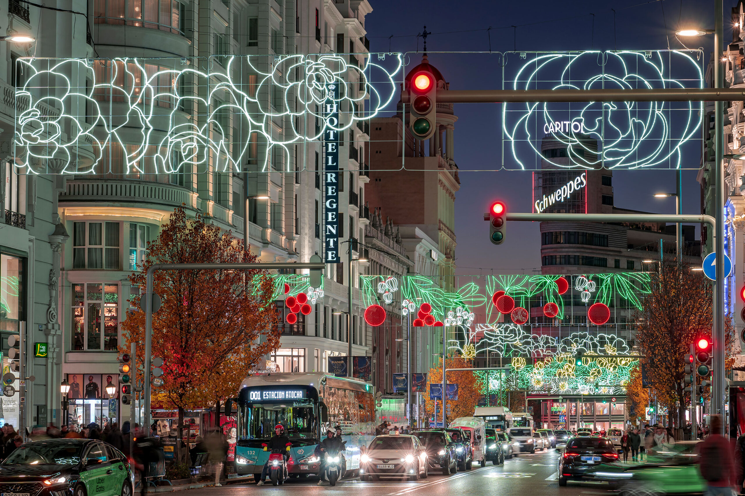 Luces de Navidad de Madrid, en Gran Vía